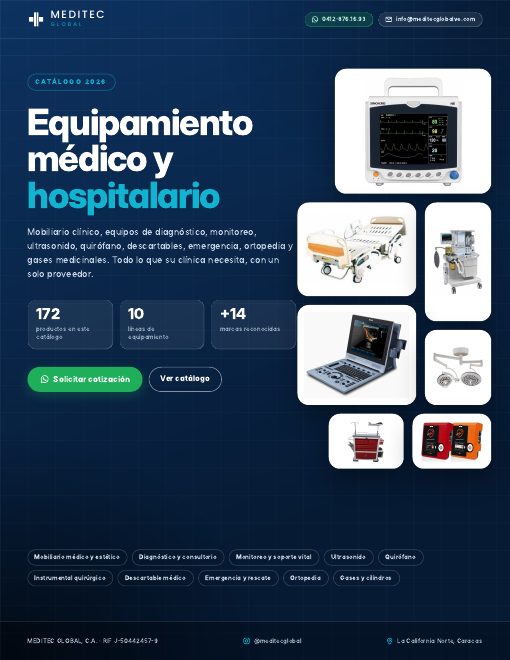 Portada del catálogo de equipamiento médico y hospitalario 2026